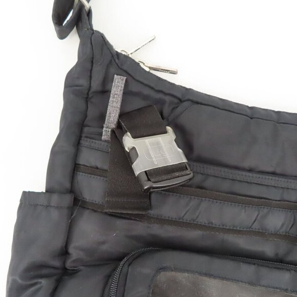 LUG Hula Hoop Black Gray Carry All Messenger Diaper Bag Stroller Straps Pockets - Picture 10 of 15